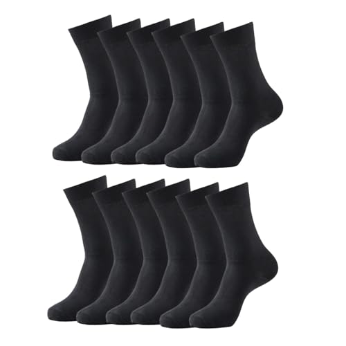 Image of Pure Cotton And Smell Free Men & Women Regular Formal Black Calf length combo Socks Anti-Slip | Sweat Absorbent | School socks | office socks | Sports | Running & Hiking