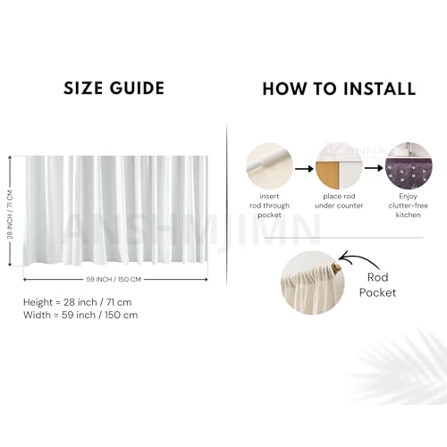 Image of Embroidered Kitchen Sink Curtain with Rod Pocket | Decorative Under Sink Cabinet Curtain | Floral & Peacock Design | Washable Fabric | Size: 150 x 71 CM (Purple, Pack of 1)