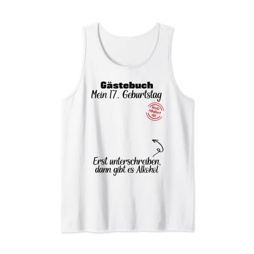 Libro de visitas para cumpleaños número 17 Camiseta sin Mangas