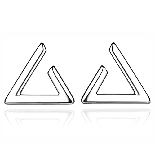 GOXO Boucles d'oreilles triangle 925 boucles d'oreilles mignonnes en argent sterling pour femmes filles (silver) Cover