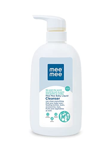 Mee Mee Baby Liquid Cleanser 500 ml, Anti-Bacterial Kills 99.9% Germs | for Bottles, Nipples, Accessories, Toys, Fruits & Vegetables | No Alcohol, Dermatologically Tested
