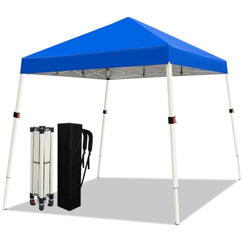 WEIZE 10x10 Slant Legs Pop Up Canopy Tent, 1-Button Push...