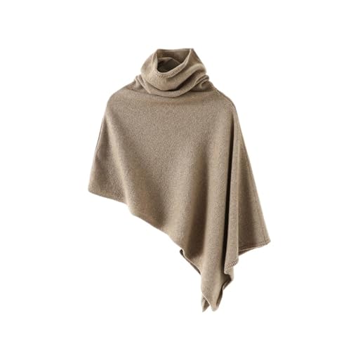Cape en cachemire pur femme col haut | Manteau chaud et châle pour vos sorties