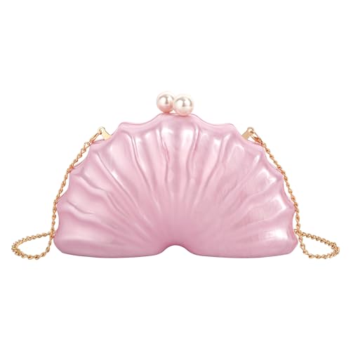 Image of Women Seashell Evening Bag Purse Mermaid Chain Strap Clutch Handbag Shoulder Bag | Seashell
