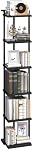 MAHANCRIS 6 Tier Bookshelf, Book Shelf, Narrow Bookcase, Industrial Slim Shelving Unit, Corner Shelf Storage Organizer for Living Room, Home Office, Study, Black BKBK11601