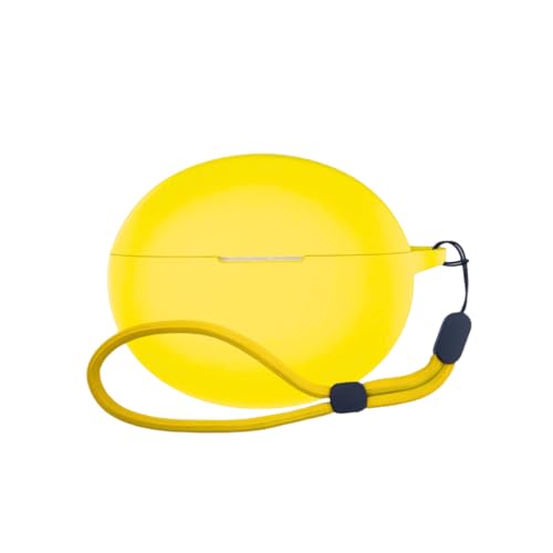 Image of WELCROS Soft Silicone Protective Case Cover for OnePlus Buds 4 (Lanyard Yellow)