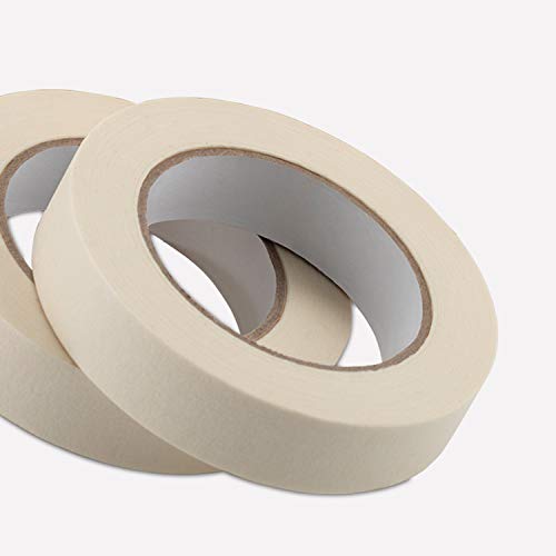 image for Lichamp Masking Tape 1 inch, 2 Pack General Purpose Beige Masking Tape