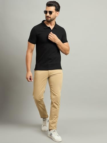 Image of Men's Half Sleeve Solid Cotton Polo T-Shirt | Premium Soft Fabric