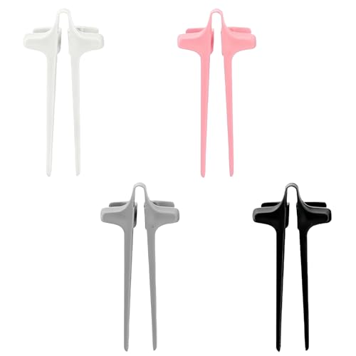 Cuixia 4 Pcs Finger Chopsticks, Snack Chopsticks, Plastic Finger Chopstick for Gamers, Enviromental Reusable Stick for Beginners, Snack Chopstick for Studying Working Playing Games
