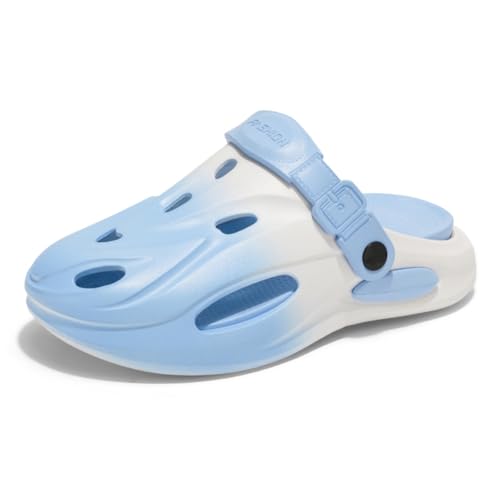 Men's Gradient Beach Sandals - Lightweight Sporty Slip-On with Adjustable Strap Gifts(5598blue,6/6.5)