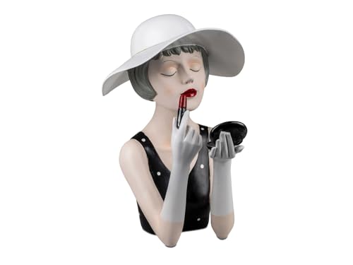 formano Deko-Büste Dame mit Lippenstift Handbemalt Bunte Skulptur 30 cm Figur Frau Women gro...