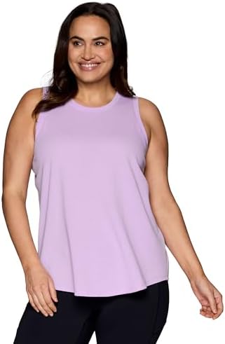 RBX Active Airy Textured Workout Tank Top for Women, Sleeveless Bubble Fabric Crewneck Easy Fit Yoga Top – with Plus Sizes