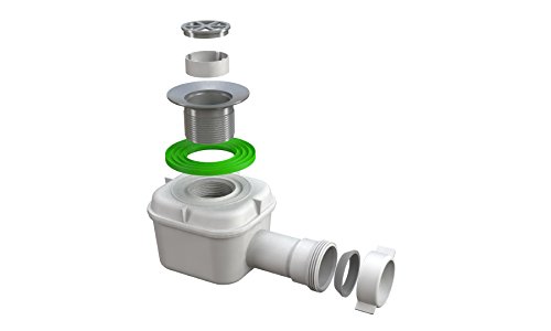 Bonomini 5490CR80B0 Pozzetto Sifoide per Doccia, Bianco/Cromato