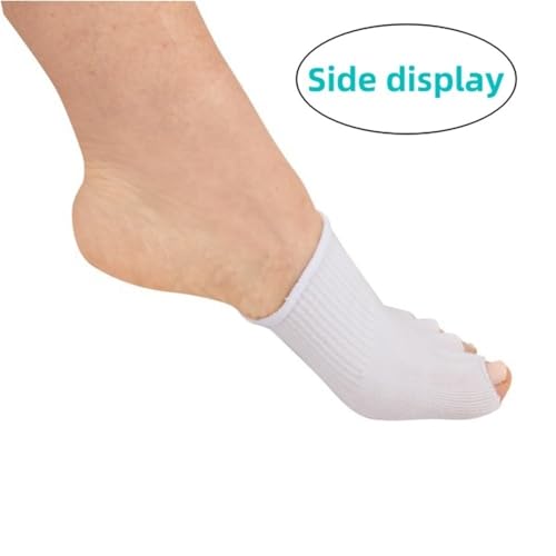 Gel Toe Separator Socks for Women, Gel-Lined Compression Socks, Toes Separator Feet Care, Separator Spacer Pain Relief, Yoga Toes Toe Separators Women Socks, Fits US Size 6-10(White)3