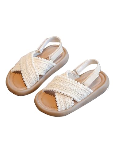 GORGLITTER Girl's Dress Sandals Crochet Criss Cross Open Toe Ankle Strap Summer Shoes