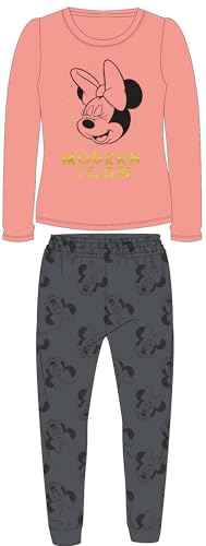 Disney Minnie Mouse Mädchen Pyjama | 2-teiliges Schlafanzug Set mit Langarmshirt & Hose | Kuscheliger Nachtwäsche für Kinder Warm Geschenk Gr....