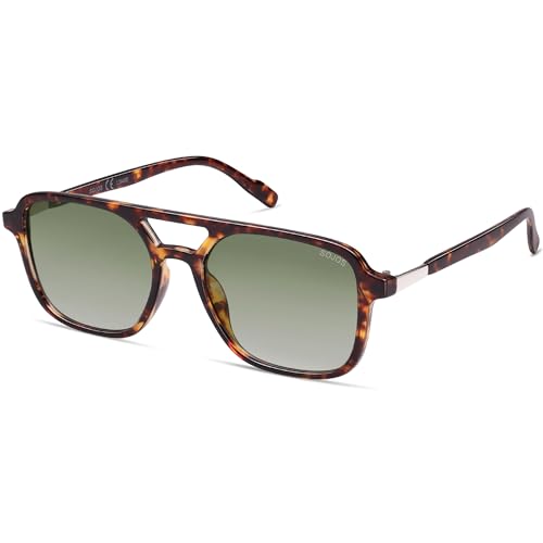 Image of SOJOS Retro Aviator Sunglasses for Women Men,Trendy Rectangle Womens Mens Shades Sun Glasses SJ2202