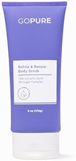 GOPURE Refine & Renew Body Scrub – Smoothing body exfoliator, softens and hydrates the look of rough, dry skin