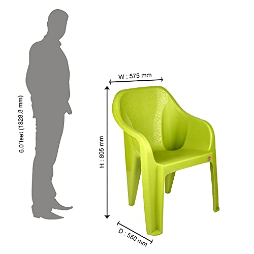 Image of Cello Dynamo Cafeteria Plastic Set of 2 Chairs, Green, 21 * 31 inches (clo Dynamo so2 Green)