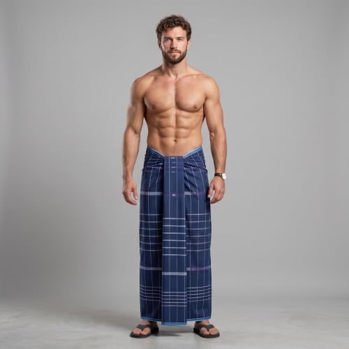 Image of Men's Cotton Lungi | Soft Breathable Wrap Around Lungi | Comfortable Daily & Home Wear for Men