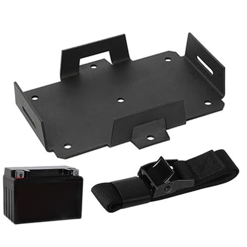 Batería pequeña Tray, batería ajustable para motocicletas, de almacenamiento con correa de sujeción, bandejas de tensión de reemplazo de automóviles para barcos, organización de automóviles