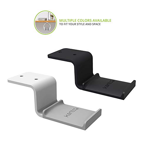 Image of Kanto HH Universal Under Desk Headphone Hook - White - Solid Steel Construction - Mount using 3M adhesive or 2 included screws