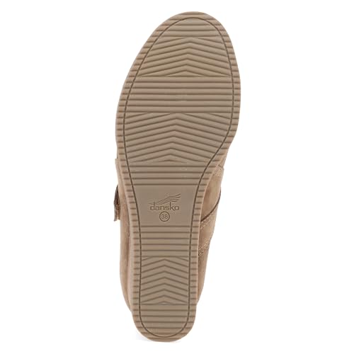 Image of Dansko Sandy Wedge Mary Jane for Women - Durable Waterproof Leathers and Leather-Stacked Heel - Adjustable Hook & Loop Strap with Buckle Detail