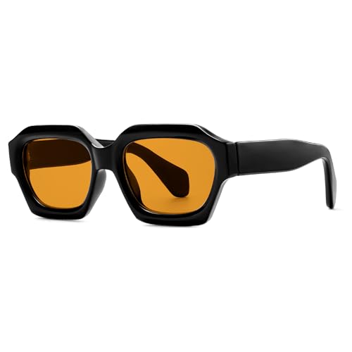 VANLINKER Thick Square Sunglasses for Men Women Retro Vintage Chunky Polygon Rectangle Shades VL9883