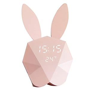 Luce Notturna.Digital Alarm Clock Bedside Clocks Function Date Temperature Display Travel Kitchen Bedroom Sveglia Bambini Doppi Allarmi Luce Notturna Lampada Comodino Tavolo Funzione Touch Contro,Rosa