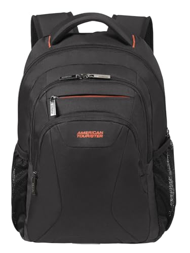 American Tourister AT Work - Plecak na laptopa 13.3-14.1 cala, 46 cm, 20.5 L, Czarny/Pomarańczowy (Black/Orange)