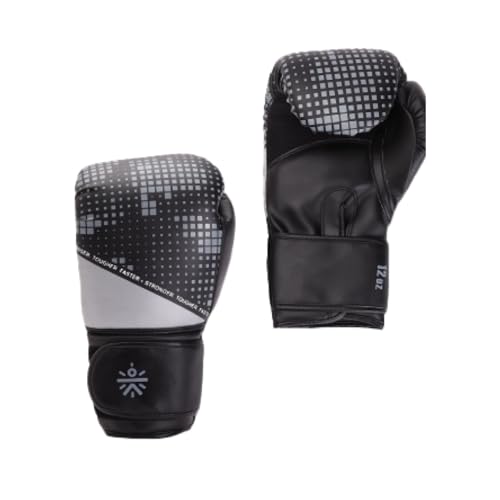 Image of Cult Premium Leather Boxing Gloves for Men & Women - 8 Oz High-Density PU Padding, Wrist Support & Antimicrobial Lining - Ideal for Boxing, Kickboxing, Muay Thai & MMA - Grey