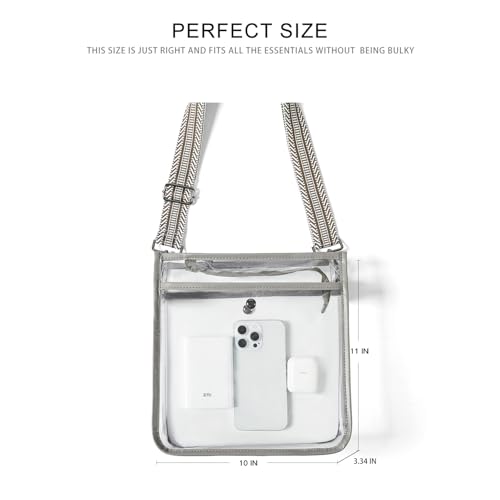 Image of Bluome Clear Bag for Stadium Events 12x12x6, Clear Purses Stadium Bag Crossbody Purses for Concerts Football Games Travel