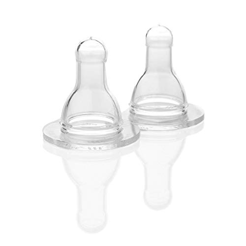 Image of Lifefactory Stage 1 Nipples for 4oz & 9oz Glass Bottles, 2 Pk, Clear | Silicone, BPA Free, Reusable, Dishwasher Safe