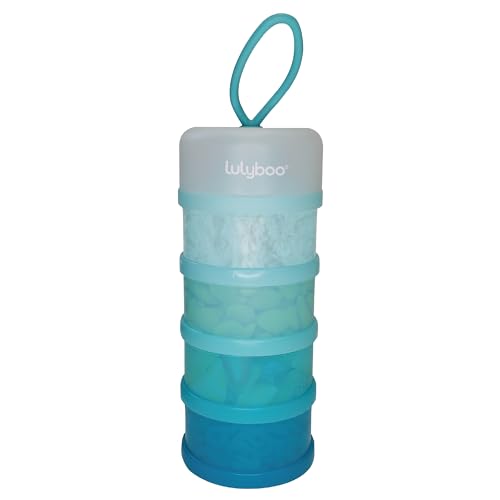 Image of Lulyboo Baby & Toddler On-The-Go 4 Cup Stackable Food Storage | BPA-Free Snack & Formula Organizer | Portable, Compact, Dishwasher Safe, Perfect for Diaper Bags & Outings