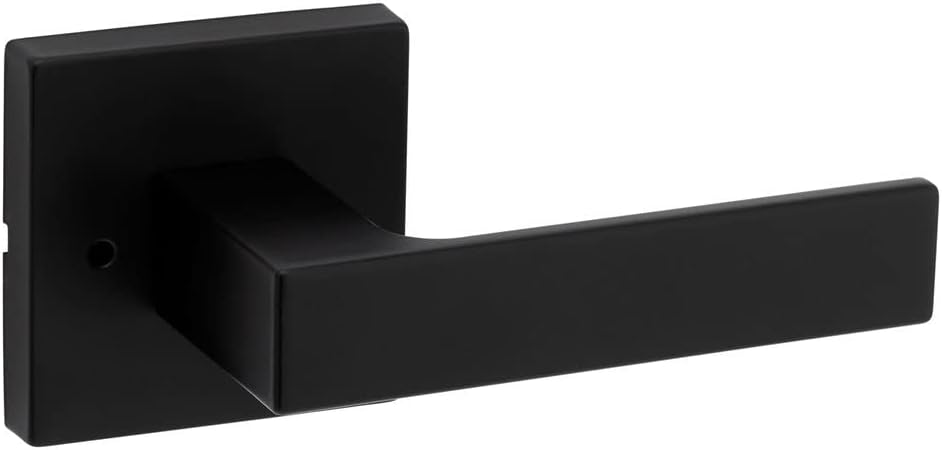 Kwikset Singapore Privacy Door Lever for Bedroom and Bathroom Doors with Microban in Matte Black