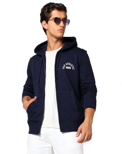 Image of Gap Men Graphic Printed Regular Fit Full Sleeves Hooded Sweatshirt