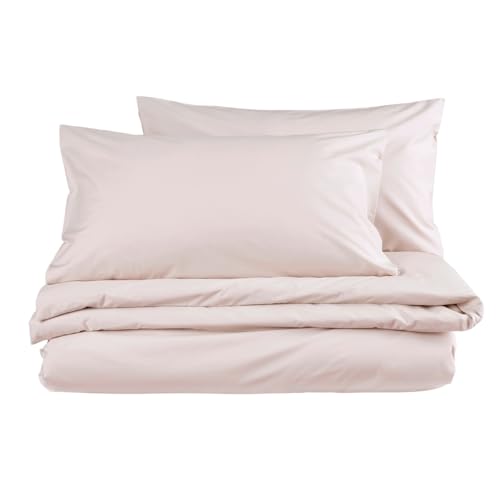 Christy 200TC Organic Single Duvet Cover Set | Powder Pink | 100% Certified Organic Cotton Bedding | Super Soft and Smooth Bed Linen - Image 3