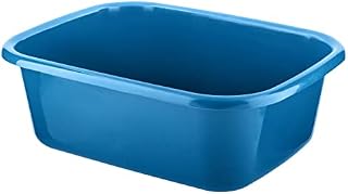 Homeshopa Platic Rectangular Washing Up Bowl, 10 Litre, Portable Multipurpose Washing Basin, Plastic Kitchen Sink, Cutlery Tidy Organizers, Easy to Clean, Great for Home and Kitchen (Black)