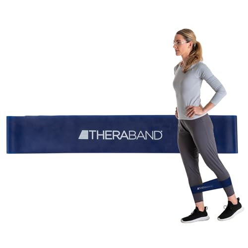 TheraBand Bande boucle résistance latex 18 po bleu, niveau avancé