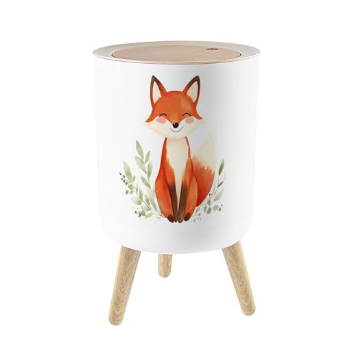 Caneca de basura pequeña con tapa 1.8 gal redonda para baño y oficina