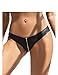 comeondear Women Faux Leather Zipper Panties Plus Size Mesh Back Bikini Underwear Black Low Rise Thong G-string Lady Tanga