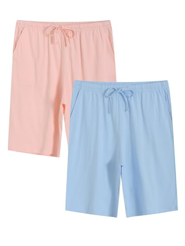 Image of Latuza Women's Knee Length Pajama Shorts Cotton Knit Bermuda Sleep Shorts