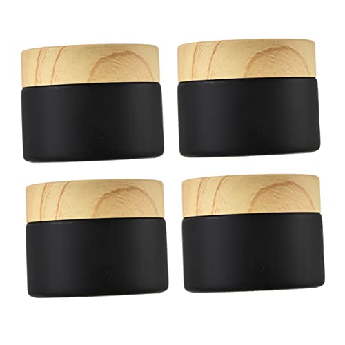 ELAYARD 4Piezas Frascos de Vidrio Cosméticos Viaje para Crema y Lociones para Maquillaje y Cuidado Personal