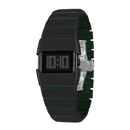Image of Shocknshop Digital Sleek Minimal Design Multifunctional Electronic LED Black Dial Unisex Wrist Watch for Men Women -WCH376