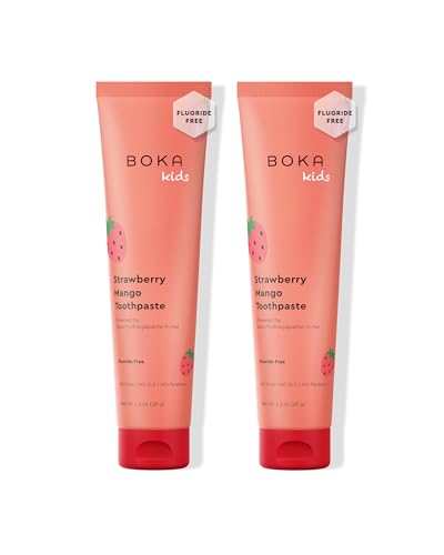 Image of Boka Fluoride Free Toothpaste Nano Hydroxyapatite Toothpaste - Strawberry Mango Flavor, 1.3 oz 2pk