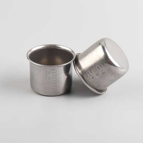 Set de 4 vasos medidores de acero inoxidable 40 ml miniatura 5