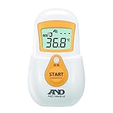 エー・アンド・デイ 非接触体温計 でこピッと イエロー UTR-701A-JC1【B級品：付属電池の電力が尽きていることがあります】