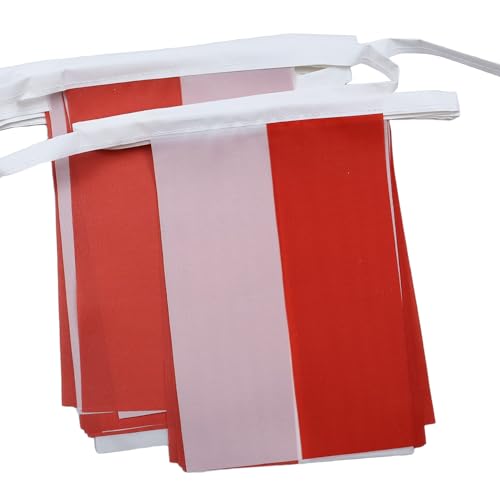 AZ FLAG - Guirlande Drapeau Monaco - 6 Mètres Avec 20 Fanions Monégasque De 21x14 cm - Petits Drapeaux 100% Polyester - 60g