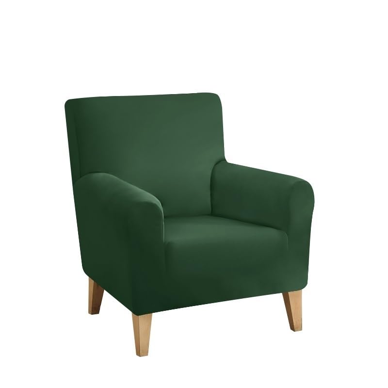 Armchair Cover Waterproof Armchair Cover Stretch Detachable Sloping Arm Back Slipcover Soft Single Small Chair Seater Sofa Covers For Home Club (Color : Green, Size : 1 pc)