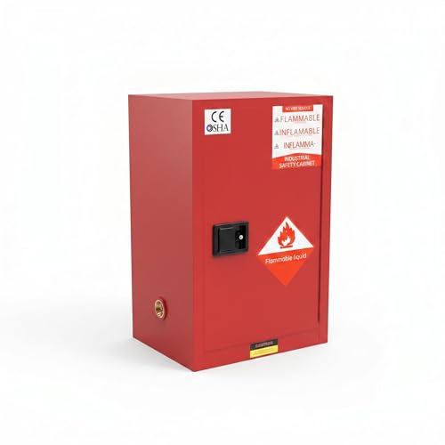 Flammable Cabinet 12 Gallon 89" x 58" x 45", Sturdy Steel Safety Cabinet, Fireproof Cabinet with Lock and Wire Flammable Storage Cabinet, Anti-Rust for Long use, for Home and Industrial Use